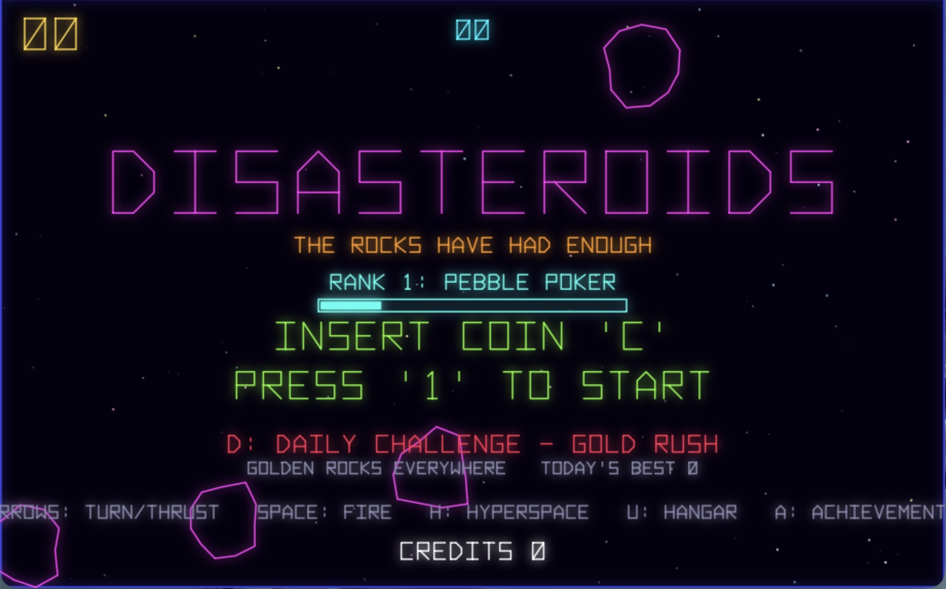 Asteroids++ gameplay screenshot